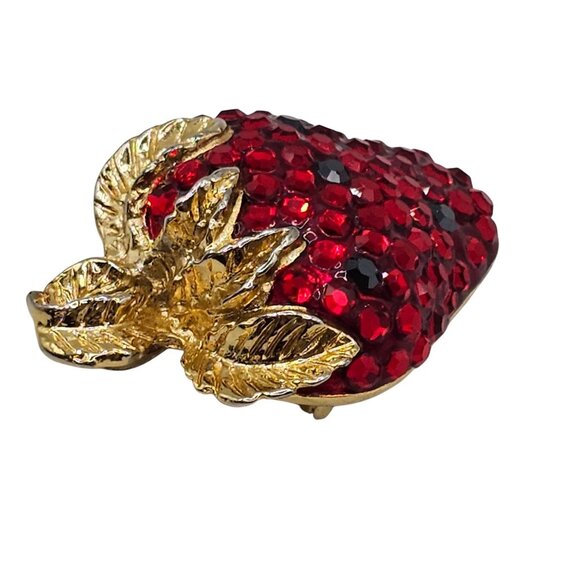 Suzanne Bjontegard Brooch Cute Strawberry Fruit Retro Costume Jewelery Pendant - Picture 11 of 15